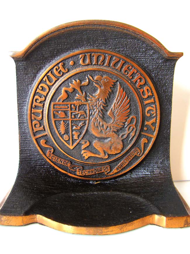 A pair of PURDUE UNIVERSITY Antique Bookends